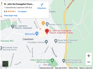 Link to location map of St John's, Caterham.