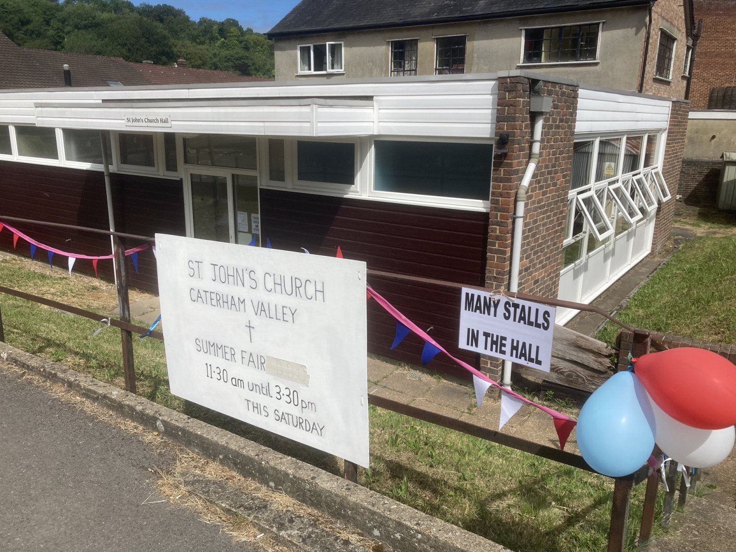 Church Hall decorated for the Green Fair, 2023.